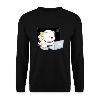 Hund koreanisch - japanischer Stil 05 - Unisex Pullover - Schwarz - Vorne - Alina (178cm) & Michal (187cm)