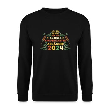 1 Grade School Child Back to School Kindergarten Kita E - Unisex Sweatshirt - black - Front - Alina (178cm) & Michal (187cm)