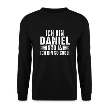 Prénom Daniel - Sweat-shirt Unisexe - noir - Devant - Alina (178cm) & Michal (187cm)