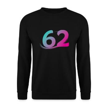Nummer 62 mehrfarbig - Unisex Pullover - Schwarz - Vorne - Alina (178cm) & Michal (187cm)