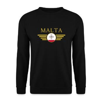 Ich liebe Malta, Eleganz Stil Design T-Shirt - Unisex Pullover - Schwarz - Vorne - Alina (178cm) & Michal (187cm)