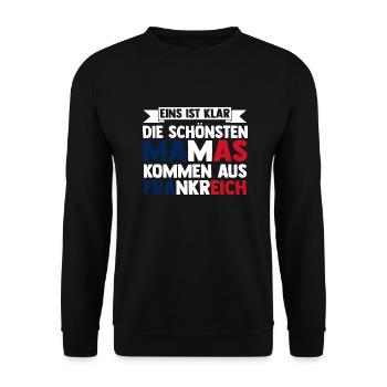 Français Français France - Sweat-shirt Unisexe - noir - Devant - Alina (178cm) & Michal (187cm)
