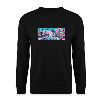 Venice Dogpig - Unisex Pullover - Schwarz - Vorne - Alina (178cm) & Michal (187cm)