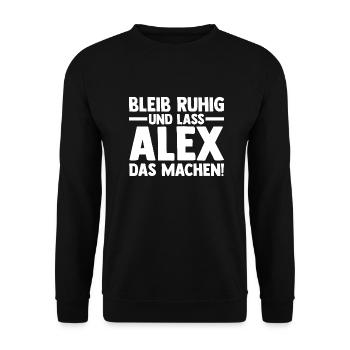 Alexander Alexandra Alexa Alex - Unisex Pullover - Schwarz - Vorne - Alina (178cm) & Michal (187cm)