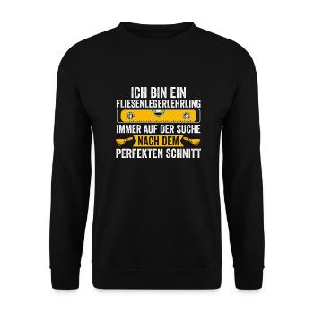 Tile Laying Training Apprentice Auzbi Tile Laying - Unisex Sweatshirt - black - Front - Alina (178cm) & Michal (187cm)