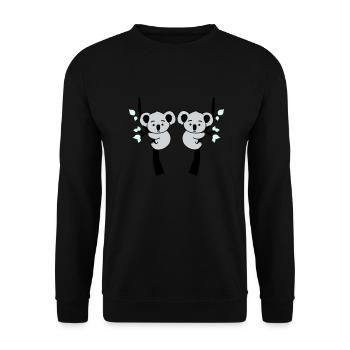 Koala Bear Comic Tree 2 - Unisex Sweatshirt - black - Front - Alina (178cm) & Michal (187cm)