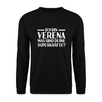 Vorname Verena - Unisex Pullover - Schwarz - Vorne - Alina (178cm) & Michal (187cm)