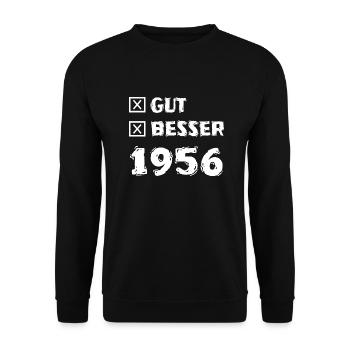 1956 - Unisex Pullover - Schwarz - Vorne - Alina (178cm) & Michal (187cm)