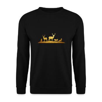 Wald-Silhouette Forest Silhouette - Unisex Sweatshirt - black - Front - Alina (178cm) & Michal (187cm)