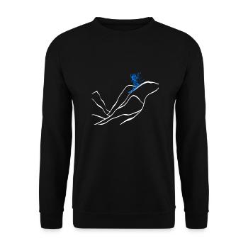 Mountain Skier Silhouette Mountain Skis - Unisex Sweatshirt - black - Front - Alina (178cm) & Michal (187cm)