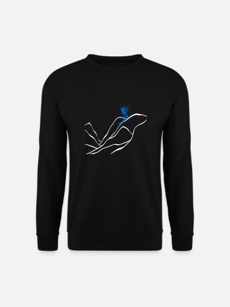 Berg Skifahrer Silhouette Mountain Skier - Unisex Pullover - Schwarz