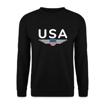 I Love USA, T-Shirt Design Style Élégance - Sweat-shirt Unisexe - noir - Devant - Alina (178cm) & Michal (187cm)