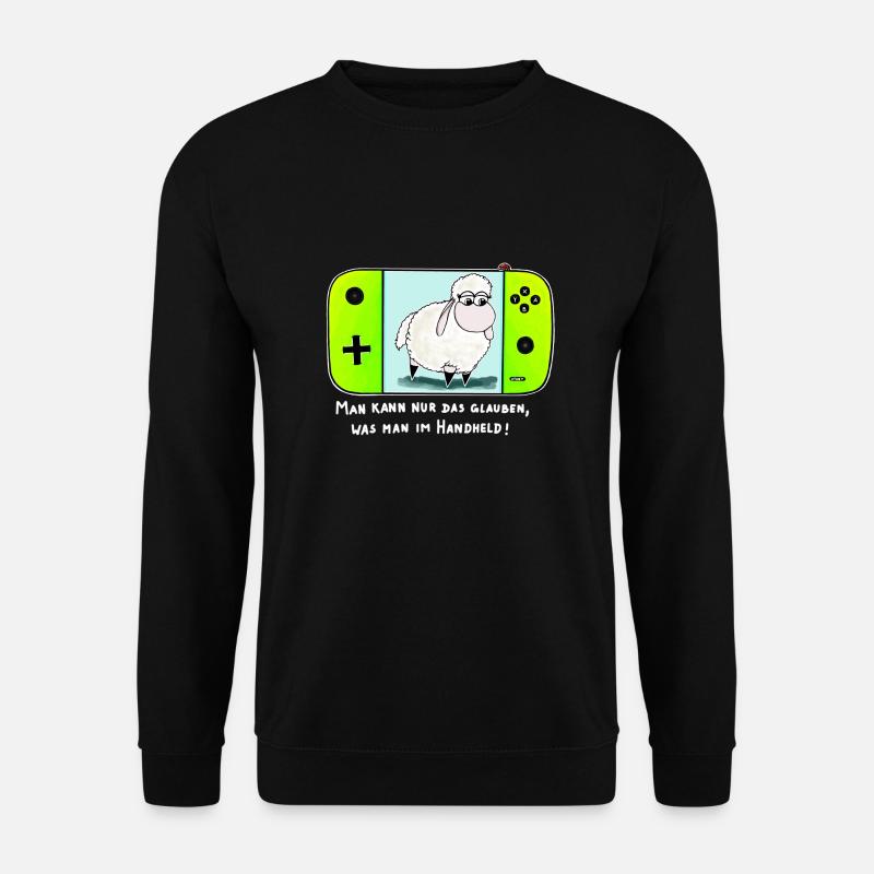 Wolly Sheepling der Handheld - Unisex Pullover - Schwarz