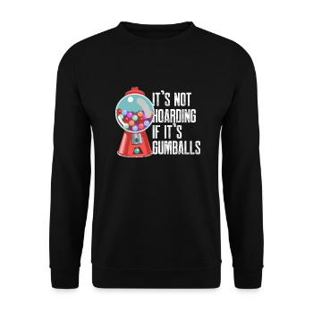 It's Not Hoarding If It's Gumballs Retro Chewing - Unisex Pullover - Schwarz - Vorne - Alina (178cm) & Michal (187cm)