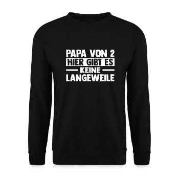 Dad of 2 children - Unisex Sweatshirt - black - Front - Alina (178cm) & Michal (187cm)