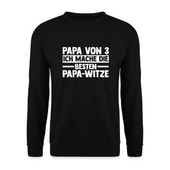 Dad of 3 children - Unisex Sweatshirt - black - Front - Alina (178cm) & Michal (187cm)