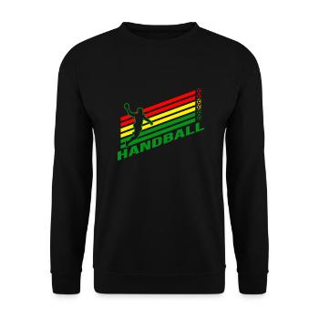 Handball Handballfan Sprungwurf Handballer - Unisex Pullover - Schwarz - Vorne - Alina (178cm) & Michal (187cm)