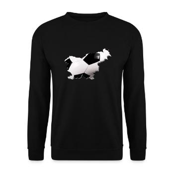 La carte de la Slovénie encadre le vrai football - Sweat-shirt Unisexe - noir - Devant - Alina (178cm) & Michal (187cm)
