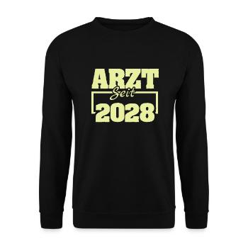 Arzt 2028 - Unisex Pullover - Schwarz - Vorne - Alina (178cm) & Michal (187cm)