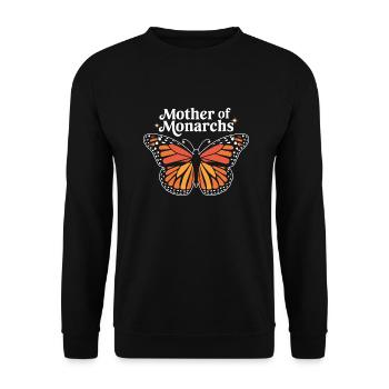 Monarchfalter: Könige der Lüfte - Unisex Pullover - Schwarz - Vorne - Alina (178cm) & Michal (187cm)