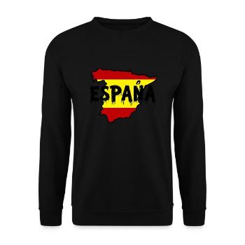 Carte de l’Espagne avec texte dégoulinant - Sweat-shirt Unisexe - noir - Devant - Alina (178cm) & Michal (187cm)