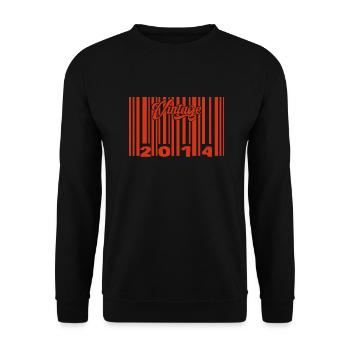 Vintage 2014 Born In 2014 11 Year Old Bar Code Anniversai - Unisex Sweatshirt - black - Front - Alina (178cm) & Michal (187cm)