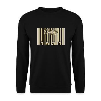 Jahrgang 1931 Barcode 1931: Jahr 2025. - Unisex Pullover - Schwarz - Vorne - Alina (178cm) & Michal (187cm)