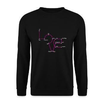 xoxo love you amore Blumen Frauen Valentinstag 14 - Unisex Pullover - Schwarz - Vorne - Alina (178cm) & Michal (187cm)