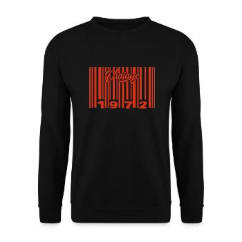 Vintage 1972 Born In 1972 53 Year Old Bar Code Anniversai - Unisex Sweatshirt - black - Front - Alina (178cm) & Michal (187cm)