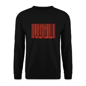 Vintage 1930's Born In 1930 95 Years Bar Code Anniversai - Unisex Sweatshirt - black - Front - Alina (178cm) & Michal (187cm)