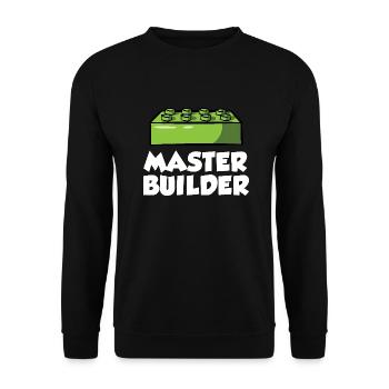 Brick Builder Toys Blocks Clamping Blocks Bricks - Unisex Sweatshirt - black - Front - Alina (178cm) & Michal (187cm)