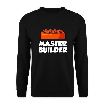 Brick Builder Toys Blocks Clamping Blocks Bricks - Unisex Sweatshirt - black - Front - Alina (178cm) & Michal (187cm)