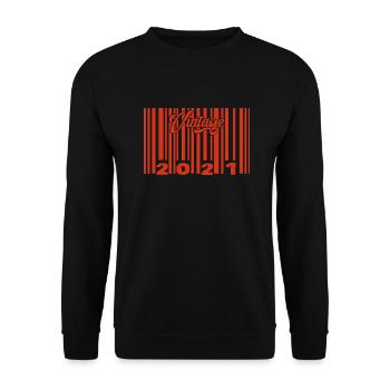 Vintage 2021 born in 2021 4 years bar code anniversair - Unisex Sweatshirt - black - Front - Alina (178cm) & Michal (187cm)