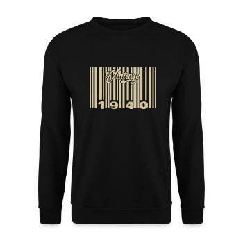 Vintage 1940 Barcode 1940: Year 2025. - Unisex Sweatshirt - black - Front - Alina (178cm) & Michal (187cm)