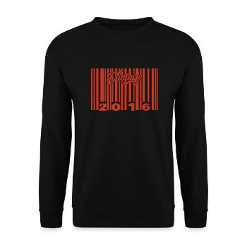 Vintage 2016 born in 2016 9 years old bar code anniversair - Unisex Sweatshirt - black - Front - Alina (178cm) & Michal (187cm)