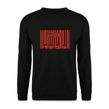 Vintage 1959 Born In 1959 66 Year Old Bar Code Anniversai - Unisex Sweatshirt - black - Front - Alina (178cm) & Michal (187cm)