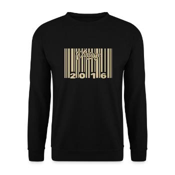 vintage 2016 Code barre 2016: Année 2025. - Sweat-shirt Unisexe - noir - Devant - Alina (178cm) & Michal (187cm)