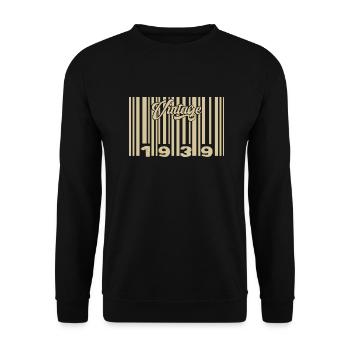 vintage 1939 Code barre 1939: Année 2025. - Sweat-shirt Unisexe - noir - Devant - Alina (178cm) & Michal (187cm)