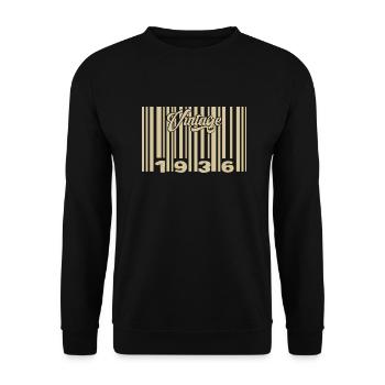 Jahrgang 1936 Barcode 1936: Jahr 2025. - Unisex Pullover - Schwarz - Vorne - Alina (178cm) & Michal (187cm)