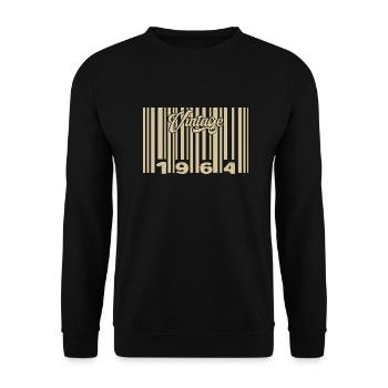 Vintage 1964 Barcode 1964: Year 2025. - Unisex Sweatshirt - black - Front - Alina (178cm) & Michal (187cm)