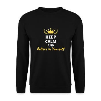 Keep Calm and Believe in Yourself - Sweat-shirt Unisexe - noir - Devant - Alina (178cm) & Michal (187cm)