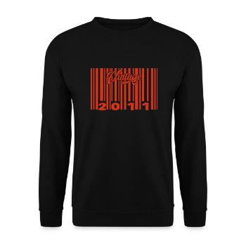 Vintage 2011 Born In 2011 14 Year Old Bar Code Anniversai - Unisex Sweatshirt - black - Front - Alina (178cm) & Michal (187cm)
