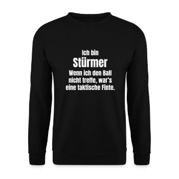 Striker in football - Unisex Sweatshirt - black - Front - Alina (178cm) & Michal (187cm)