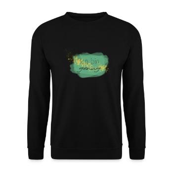 Affirmation "Ich bin genug" - Unisex Pullover - Schwarz - Vorne - Alina (178cm) & Michal (187cm)
