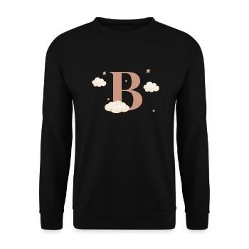 Letter b clouds stars - Unisex Sweatshirt - black - Front - Alina (178cm) & Michal (187cm)