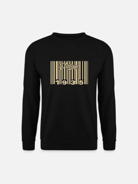 Jahrgang 1935 Barcode 1935: Jahr 2025. - Unisex Pullover - Schwarz