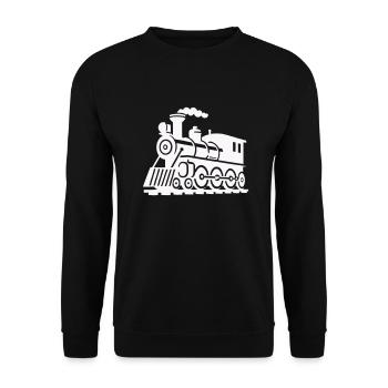 zug lokomotive - Unisex Pullover - Schwarz - Vorne - Alina (178cm) & Michal (187cm)
