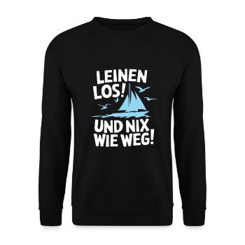 Leinen los und nichts wie weg! Wir legen ab! - Unisex Pullover - Schwarz - Vorne - Alina (178cm) & Michal (187cm)