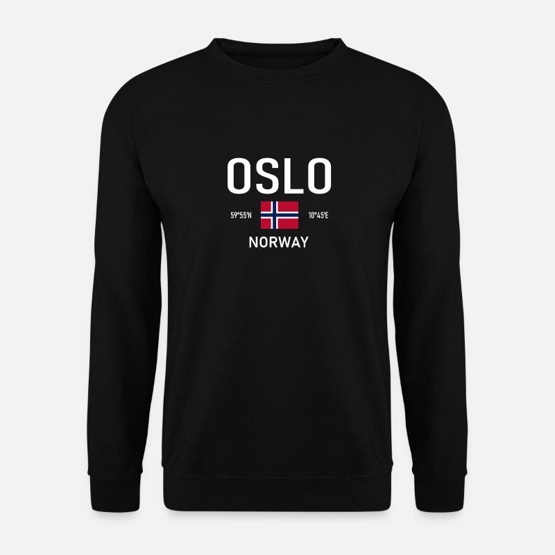 Oslo - Norwegen - Koordinaten - Flagge - Unisex Pullover - Schwarz
