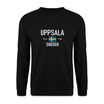 Uppsala - Sweden - Sverige - Flag Coordinates - Unisex Sweatshirt - black - Front - Alina (178cm) & Michal (187cm)